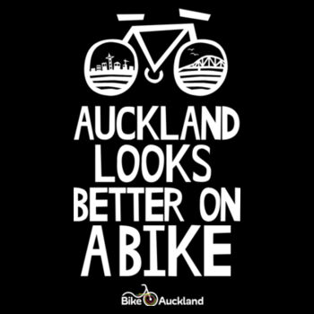 Biggest Sizes - Auckland Looks Better on a Bike - White Print Design