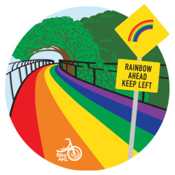 Rainbow Ahead Keep Left – mug Design